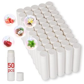 Dmsky- DMSKY Paquete de 50 bálsamos labiales sin etiqueta, bálsamo labial natural a granel en tubo en blanco, bálsamo labial para regalos de fiesta y 