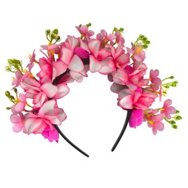 Floral Headbands for Women, Hair Accessories for Party,Flowers Hairband for Womens (Hot Pink, One Size)