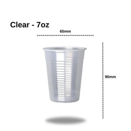 Unbranded 100 Clear Plastic Vending Cups Reusable / Disposable Drinking Cups 7oz