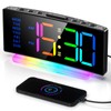 Digital Alarm Clock for Bedroom, Digital Clock with Curved Design,