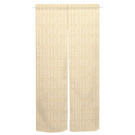Leowefowa Noren Japanese Doorway Curtain Long Type Window Treatment Doorway Curtain Tapestry for Ukiyoe Room Divider Panel Kitchen Home Decoration 33.5" Width x 59" Long（Square Shape Pattern,Beige）
