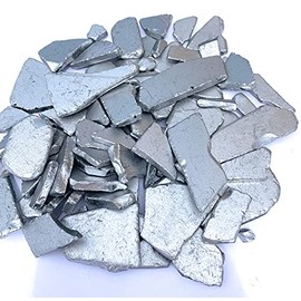 Sea Glass for Crafts – 11oz Metallic Silver Sea Glass Decor, Tumbled Seaglass, Beachglass for Crafts, Seaglass for Beach Accents, Coastal DIY Supply, Nautical Vase Filler