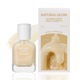 ohora Esmalte de uñas transparente 2 en 1 y fortalecedor (confeti dorado) | Corrector de uñas tintado | Endurecedor de uñas para uñas débiles y dañada