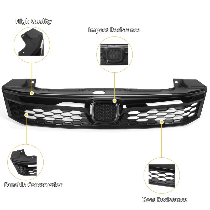 KUAFU Front Bumper Hood Mesh Grille Compatible with 2012 Honda