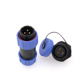 ZBLZGP SP21 3 Pin Connector Aviation Circular Quick Disconnect Male Cable Plug Female Panel Socket Circular Plastic Industrial Power 30A 12AWG for LED Outdoor Lighting