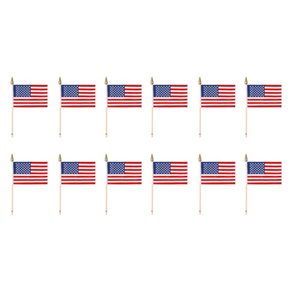 Beistle 12-Pack American Rayon Flag, 4-Inch by 6-Inch