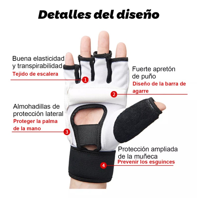 TUMIUKE® Guantes Para Entrenamiento Taekwondo Blanco Asiana