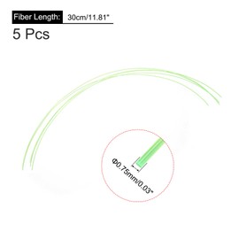 sourcing map 5pcs Fiber Optic Rods P5 Plastic 0.75mmx30cm for Front Sight Filament Fluorescence Green
