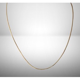 925 STERLING SILVER GOLD PLATED BOX CHAIN (VENETIAN CHAIN) - INCHES 20.4-100% MADE IN ITALY