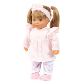 Bayer Design 93834AK Doll with Hair, Function, Sleeping Eyes, Toy Doll Laughs, Kissing Sound, 38 cm