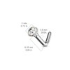 FIFTH CUE Solid Titanium L Bend Nose Stud with Prong