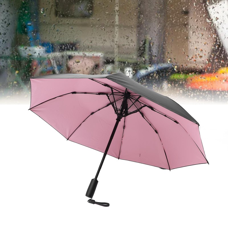 Portable Umbrella with Fan 8 Fiberglass Ribs Windproof Umbrella for