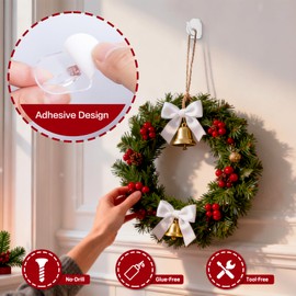 Christmas Light Hooks Clear String Light Clips Clear Adhesive Wall Hooks for Hanging Transparent Sticky Hangers Small Acrylic Adhesive Clips for Home Office Christmas Party Decoration Use, 100 PCS