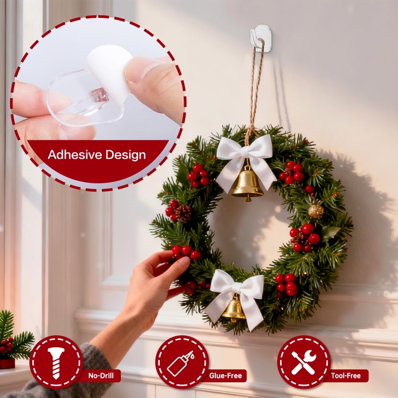 Christmas Light Hooks Clear String Light Clips Clear Adhesive Wall