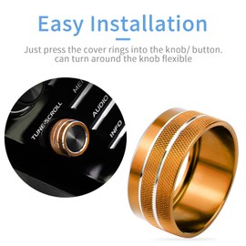 Kujunpao for Toyota Camry Accessories Volume AC Button Audio Function Rear Mirror Knob Switch Cover Trim Center Console Knob Covers Compatible with Toyota Camry 2018-2020 （Orange）