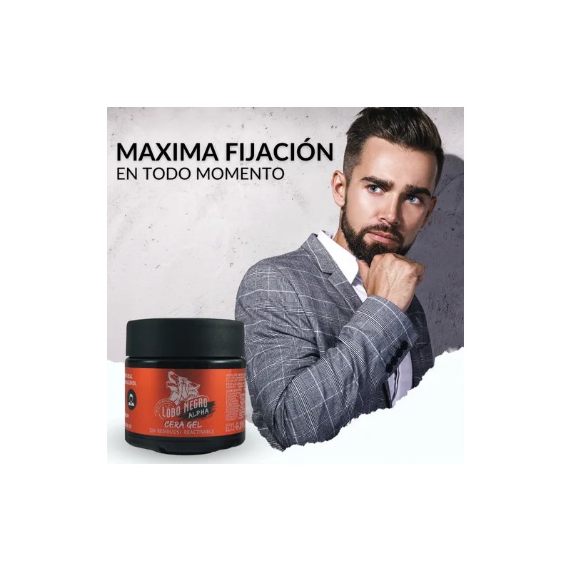 Cera Gel Lobo Negro Alpha 250g con Cencagrow | Fijación