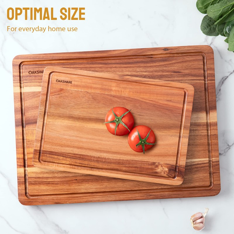 OAKSWARE Cutting Boards, 17x13 Large Acacia Wooden Cutting Board for
