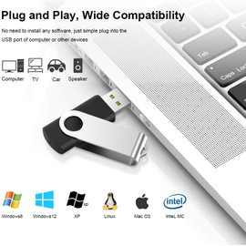 KEXIN 128GB Flash Drive 5 Pack USB Stick Thumb Drives USB 2.0 Memory Sticks Key Drive 128GB Zip Bulk Drives for PC, Laptop, 5 Color USB Drives Black Blue Red Yellow Orange