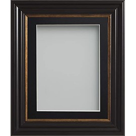 Frame Company Emson Black Picture Photo Frame with Black Mount - 6x4 for pic size 4x3 *Choice of Sizes* Fitted with Real Glass