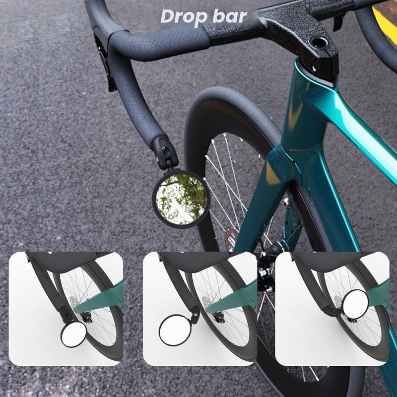 BriskMore, Specchietti retrovisori convessi neri, 2 pezzi, regolabili, per manubrio