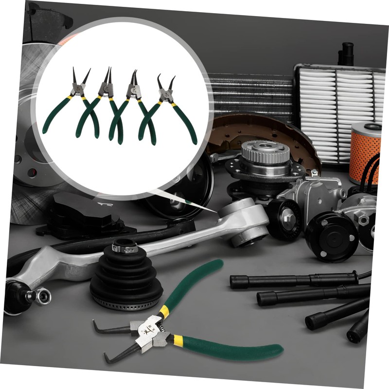 DOITOOL Spring-loaded Pliers Kit 4pc Heavy Duty Tool Straight Bent