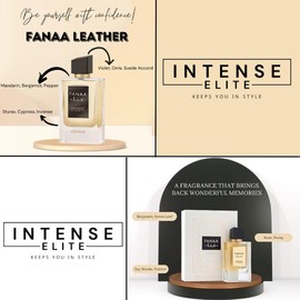 INTENSE ELITE FANAA Leather for Men & FANAA Glance for Women EDP - Eau De Parfum 100 ML (3.4 Oz) | Rose, Ory Woods, Vetiver (Value Pack)