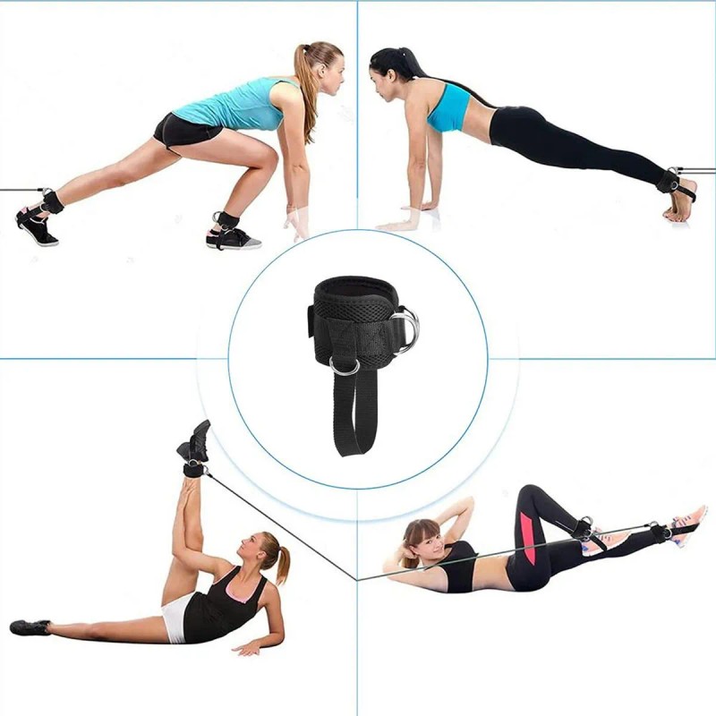 Par Grilletes Para Tobillo Con Talonera Gym Abductor Gluteo