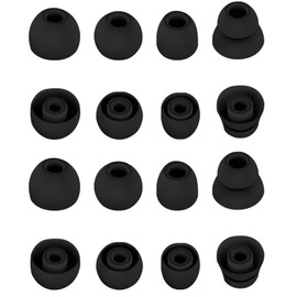 Miayaya 8 Pairs Premium Ear Tips for Powerbeats Pro Earbuds in Ear Tips, Soft Silicone Washable Noise Reducing Secure fit for Beats Powerbeats Pro, Fit in Case, Buds Tips S/M/L, Double Flange, Black