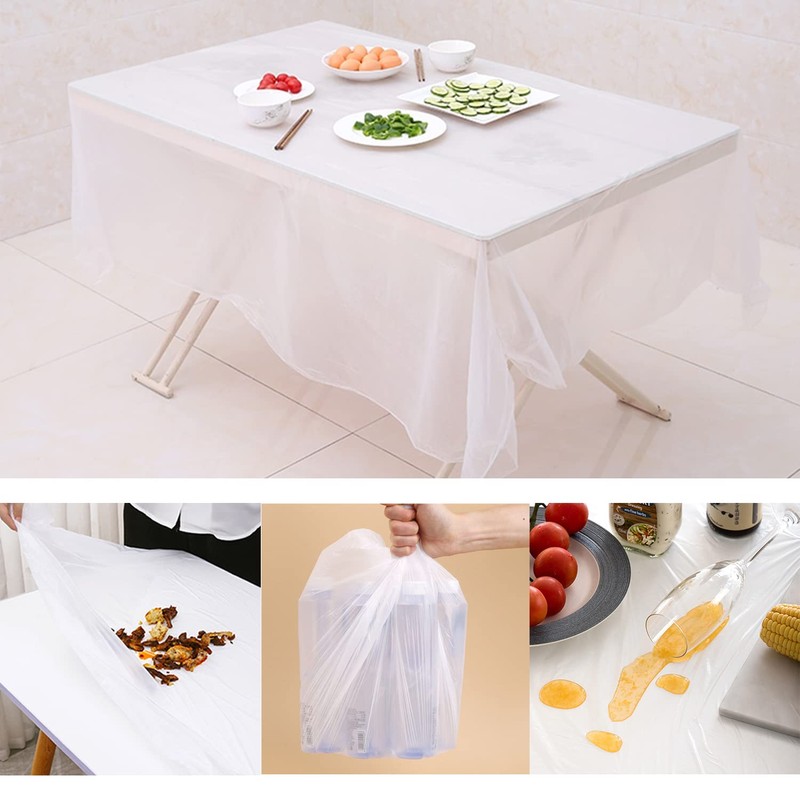 OULIGET Plastic Table Cloth,Plastic Party Table Cover,Disposable Table Cloth,Disposable Square