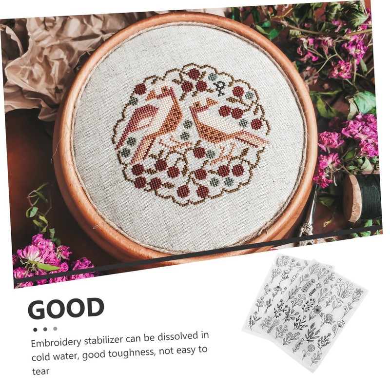 Operitacx 2sets Dissolving Embroidery Paper Water-Soluble Stabilizer Embroidery Interfacing for