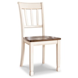 Signature Design by Ashley Whitesburg Cottage Rake Back Dining Chair, 2 Count, Brown & Off-White