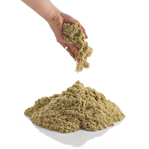 CoolSand Natural 5 Pound Refill Pack - Including: 5 Pounds Moldable Indoor Play Sand, Storage Bucket & Inflatable Sandbox