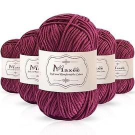 Maxee 250 g (50 g x 5) Hand Knitting Yarn, Multicoloured, Acrylic Yarn for Knitting, Soft Wool for Crochet and Crafts, Hand Knitting Yarn for Crochet, Scarves for Beginners, Experienced Knitters