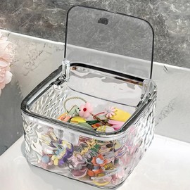 Hair Accessories Organizer Container | Clear Hair Tie Organizer - Hair Accessories Holder, Tool Box with Lid, Hair Containers for Headband Bows Hair Clip