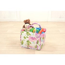 Printed Quilt Soft Basket Approx. 12.2 x 10.2 x 9.8 inches (31 x 26 x 25