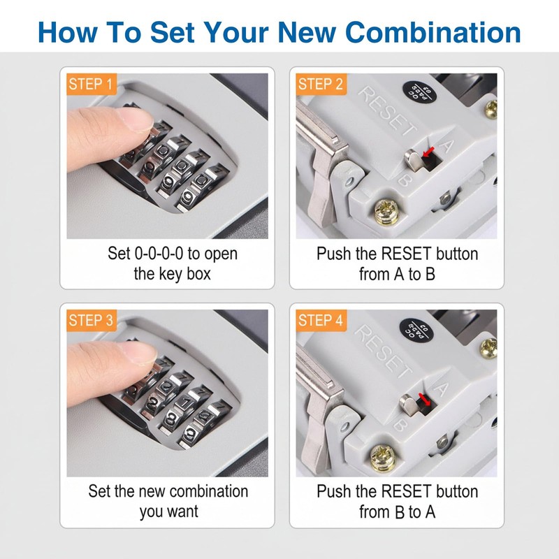 Magnetic Key Box for Under Car, Waterproof Combination Lock Box