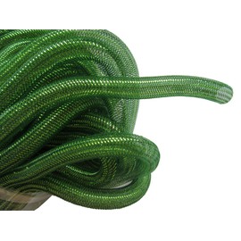 YYCRAF 10 Yards Solid Mesh Tube Deco Flex for Wreaths Cyberlox CRIN Crafts 16mm 5/8-Inch (Emerald Green)