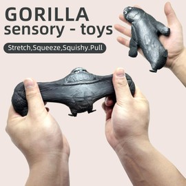 Squishy Monkey Stress Balls, Stretchy Moneky Stress Ball Squeeze Toys, Animals Sensory Toys, Gorilla Decompress Fidget Toys for Kids and Adults, Party Favors