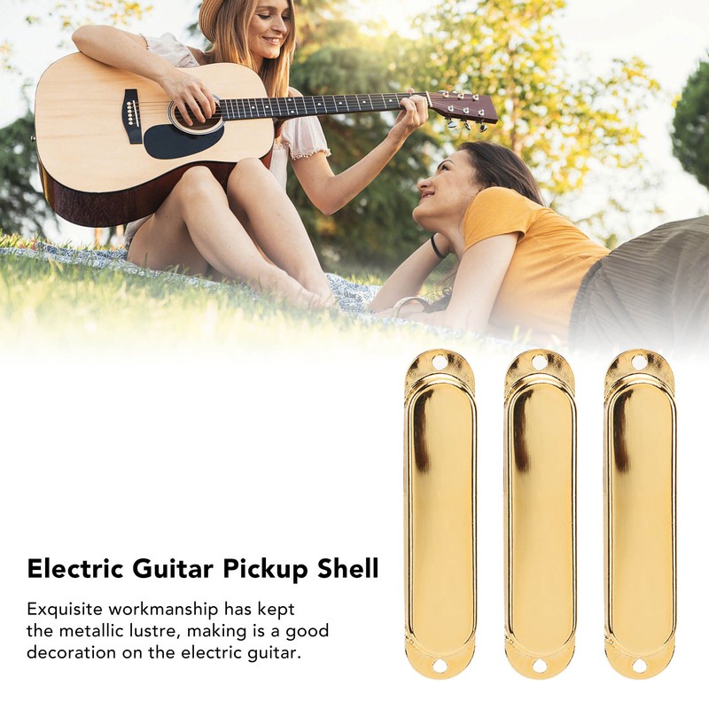 3Pcs Electric Guitar Single Coil Pickup Cover Copper Instrument Accessory