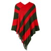 Ferand Women's Striped Poncho Sweater Cozy Knit Fringe Shawl Wraps