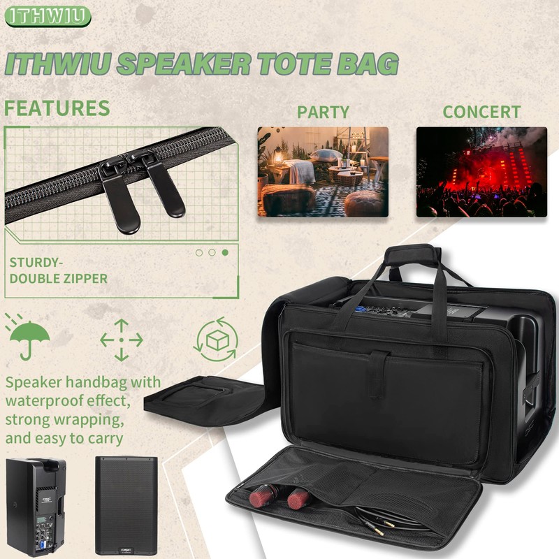 ITHWIU Speaker Carrying Bag with Thickened Sponge for Compact 10"
