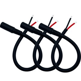 0.8ft 3pcs 5.5x2.5mm Female 14AWG DC Pigtail Power Cord for CCTV Security Camera Outdoor Power Supply Convenient Solar Charging Board DC Power Supply Repair Cable