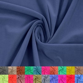 Stylish FABRIC Solid ITY Jersey Knit Poly Spandex 2-Way Stretch, 200 GSM Apparel Fabric, DIY Projects, Navy 1 Yard