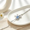 Hifeeled Turtle Anklet Women's Silver 925 Chain with Ball Beads