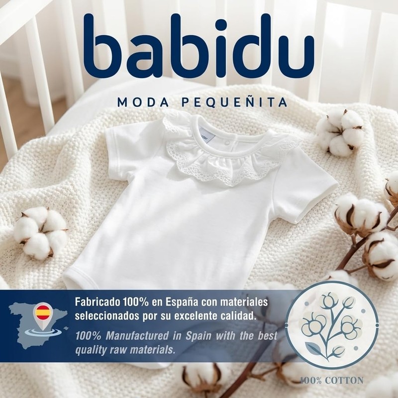 BABIDU Body Neonato Manica Corta 100% Cotone, Body Neonato con