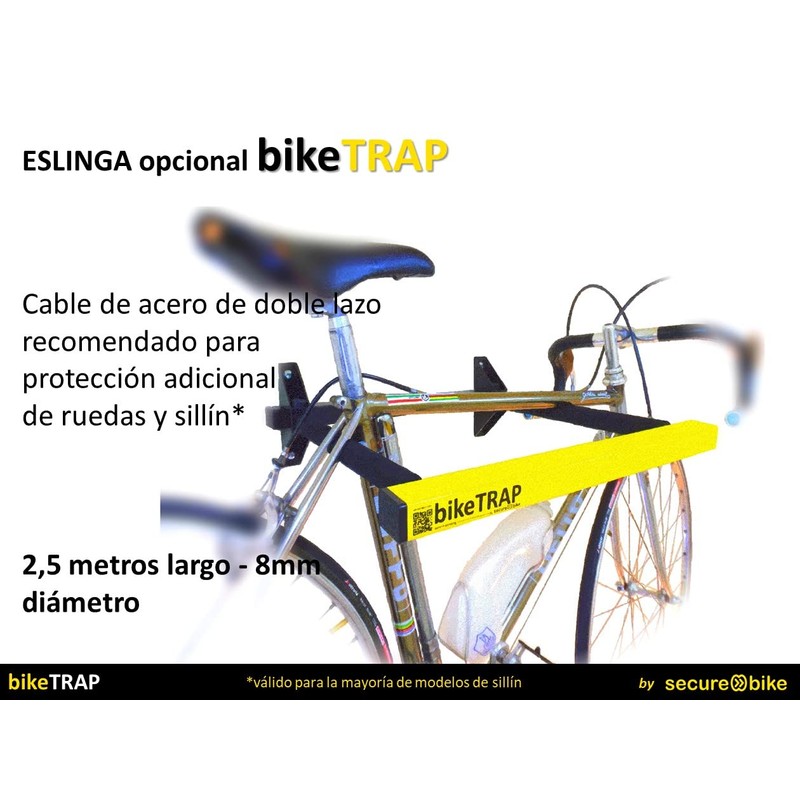 Bicycle Anti-Theft Protection Double Loop Steel Cable 2.5 m x