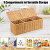 Sumnacon Wicker Storage Basket with Lid, Rectangular Narrow Baskets for