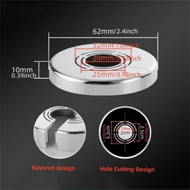 4pcs cuttable Wall Split Flange, Split ABS Lightweight Escutcheon Cover Plate,Chrome,for 10/26/33mm(0.8/1.0/1.2in) Copper, PEX Pipe (Tall 10mm color)