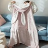 Hooded Blanket Wearable Polyester Plush Rabbit Ear Hooded Blanket Throw