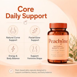 Peachyme Natural Lift Capsules, Lift Body, Sculpt Curves, Boost Energy, Vegan, Non-GMO (1)